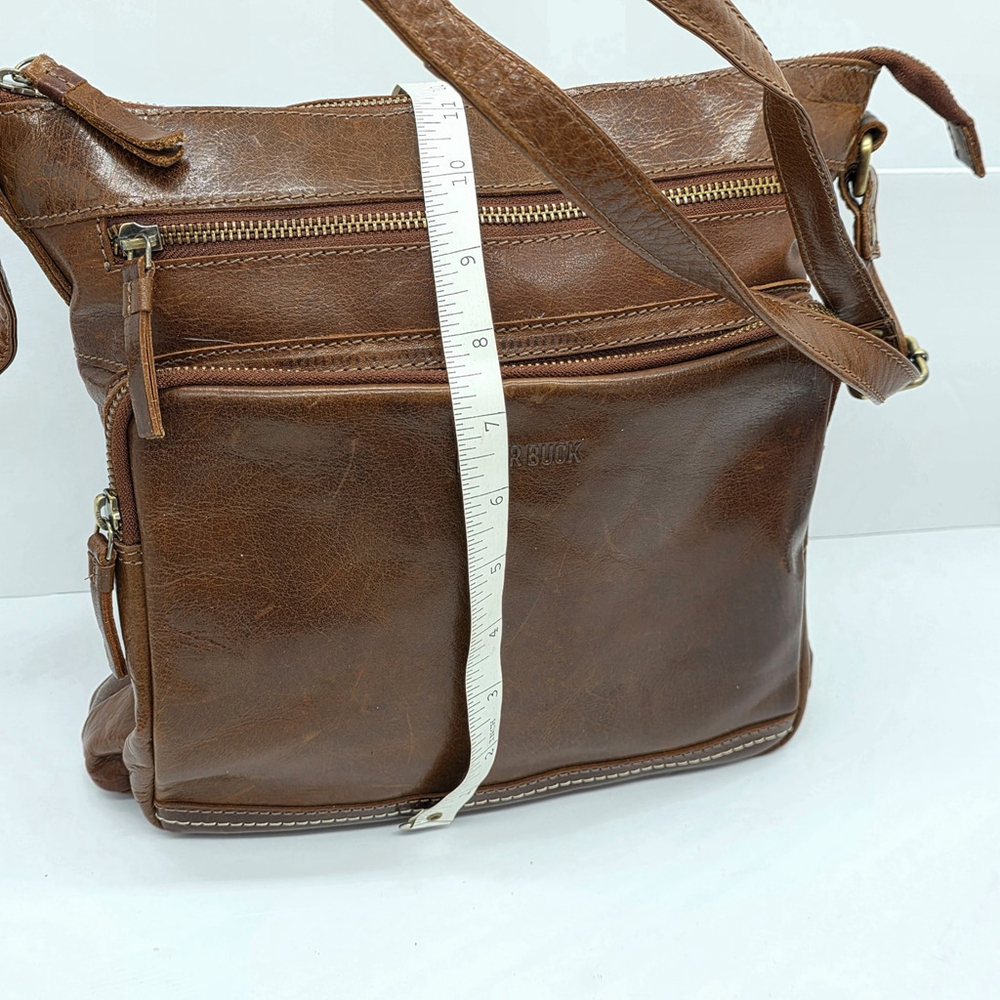 Vintage Utility Leder Buck Leather Crossbody Messenger Bag Brown Everyday Carry - Picture 10 of 10